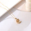 fashion Moon shaped Heart Sutra pendant copper collarbone chain wholesalepicture7