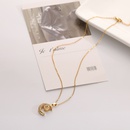 fashion Moon shaped Heart Sutra pendant copper collarbone chain wholesalepicture8