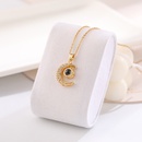 fashion Moon shaped Heart Sutra pendant copper collarbone chain wholesalepicture9