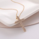 fashion jewelry microinlaid zircon cross shaped pendant necklace wholesalepicture7