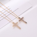 fashion jewelry microinlaid zircon cross shaped pendant necklace wholesalepicture8