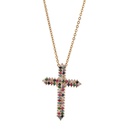 fashion jewelry microinlaid zircon cross shaped pendant necklace wholesalepicture10