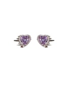 fashion creative purple gem heartshaped alloy earrings necklacepicture10