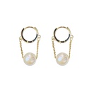 fashion pearl zircon chain earrings simple alloy earringspicture5