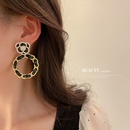 Fashion Black Flower Earrings Leather Wrapped Alloy Drop Earringspicture9
