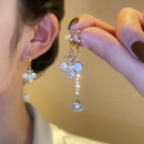 fashion zircon pearl flower earrings retro long alloy earringspicture6