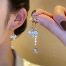 fashion zircon pearl flower earrings retro long alloy earringspicture7