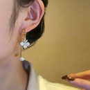 fashion zircon pearl flower earrings retro long alloy earringspicture9