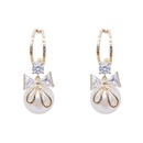 fashion pearl diamond bow earrings simple alloy earringspicture10