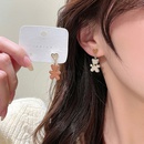 fashion leather bear asymmetric earrings cute alloy earringspicture6