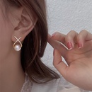 fashion diamond pearl earrings simple alloy earringspicture6