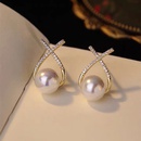 fashion diamond pearl earrings simple alloy earringspicture7