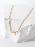 Vintage Stainless Steel 18K Gold Plated Hollow Bow Necklace Wholesalepicture12