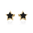 fashion multicolor drop glue star simple copper stud earringspicture13