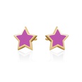 fashion multicolor drop glue star simple copper stud earringspicture15