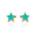 fashion multicolor drop glue star simple copper stud earringspicture17
