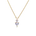 heartshaped pink zircon pendant copper necklace stud earringspicture12