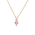 heartshaped pink zircon pendant copper necklace stud earringspicture14