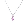 heartshaped pink zircon pendant copper necklace stud earringspicture15