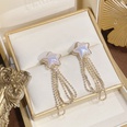 fivepointed star pearl diamond tassel Korean alloy earrings fashionpicture12