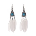 Fashion simple turquoise feather female retro ethnic long alloy earringspicture13