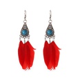 Fashion simple turquoise feather female retro ethnic long alloy earringspicture15