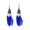 Fashion simple turquoise feather female retro ethnic long alloy earringspicture16