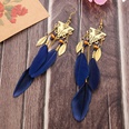 Inverted Triangle Exotic Long Feather Female Bohemian Leaf Tassel Metal Earringspicture13