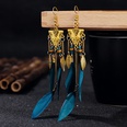 Inverted Triangle Exotic Long Feather Female Bohemian Leaf Tassel Metal Earringspicture15