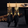 Inverted Triangle Exotic Long Feather Female Bohemian Leaf Tassel Metal Earringspicture16