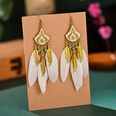 Fanshaped leaf feather female retro exotic leaf tassel alloy earrings ethnic wind jewelrypicture16