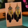 Fanshaped leaf feather female retro exotic leaf tassel alloy earrings ethnic wind jewelrypicture17