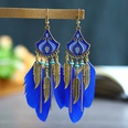 Fanshaped leaf feather female retro exotic leaf tassel alloy earrings ethnic wind jewelrypicture18