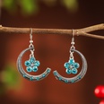 Fashion new crescent flower retro alloy earrings wholesalepicture16