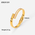 fashion simple open bracelet 18K gold stainless steel inlaid zirconpicture12