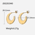 simple geometric Cshaped 14K goldplated stainless steel earringspicture11