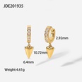 fashion 14K gold strip heartshaped zirconium stainless steel heart earringspicture11