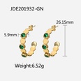 fashion 14K gold inlaid white round zircon Cshaped stainless steel earrings jewelrypicture12