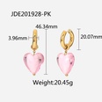 fashion 14K gold stainless steel color glass heart pendant earringspicture12