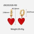 fashion 14K gold stainless steel color glass heart pendant earringspicture13