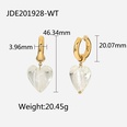 fashion 14K gold stainless steel color glass heart pendant earringspicture14