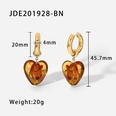 fashion 14K gold stainless steel color glass heart pendant earringspicture15