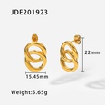 simple 18K goldplated stainless steel circle hollow chain short earrings wholesalepicture11