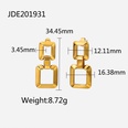 vintage hollow chain square 18K gold stainless steel earringspicture11