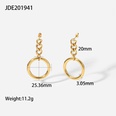 simple geometric hollow chain 14K goldplated stainless steel Cuban chain earringspicture12