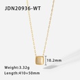 simple stainless steel opal square pendant gold necklace wholesalepicture12