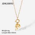 18K Gold Moon Snake Pendant Retro Stainless Steel Pendant Necklacepicture12