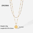 vintage black rice bead chain disc pendant ball chain double layer stainless steel necklacepicture12