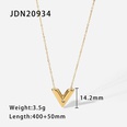 18K goldplated stainless steel Vshaped inlaid zirconium pendant necklacepicture11