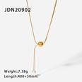 simple pearl large gold bead Yshaped 18K goldplated stainless steel necklacepicture12